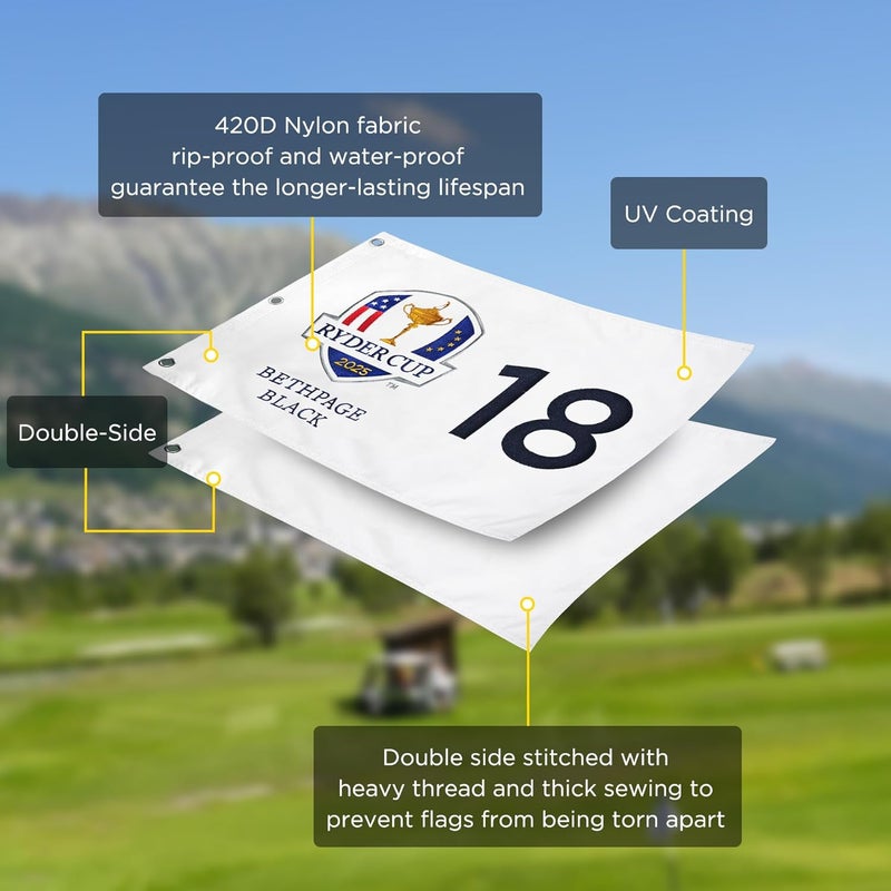 COGOLFING Embroidered Themed Golf Flag 2025, 14x20 Inch, Premium 420D Nylon, Ideal for Practice Putting Green, Driving Range, Golf Course, Golf Club, Collectors - Image 3